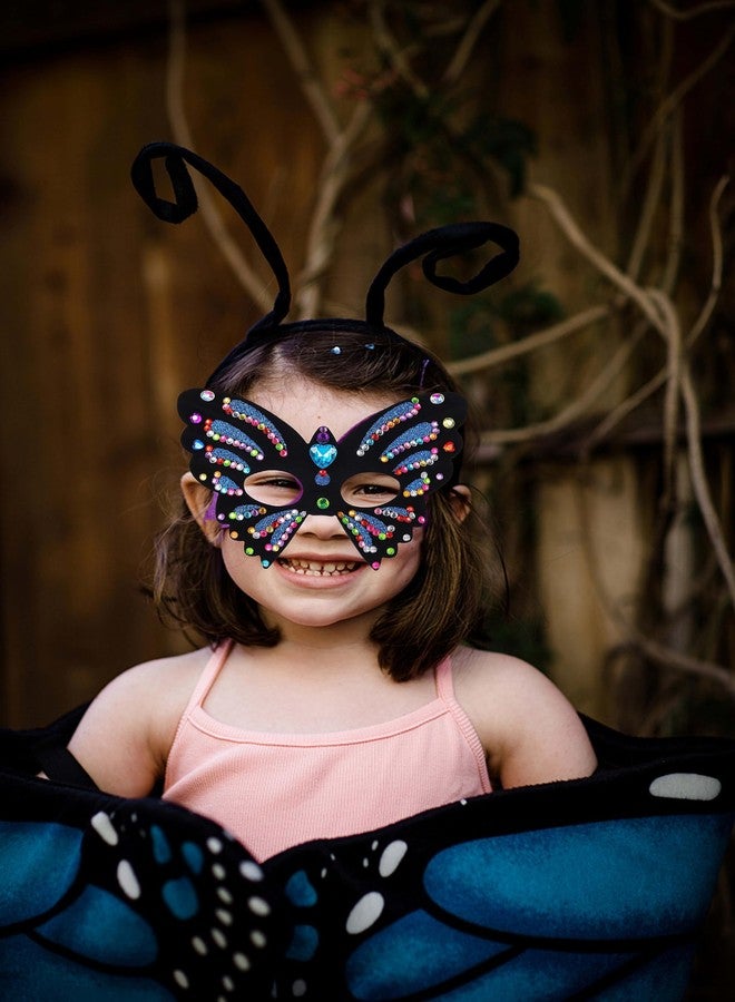 RICHNESS Butterfly Masks for Kids Make Your Own Kids Butterfly Costume Masks with Self-Adhesive Jewels Fun Birthday Party Activities pack of 12 - Image 4
